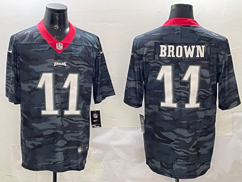 Men Philadelphia Eagles #11 Brown Camo 2025 Nike Vapor Limited NFL Jersey style 212
